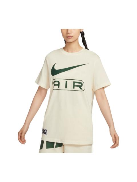 Nike (WMNS) Nike Air Logo T-shirt Asia Sizing 'Pale Ivory Green' FV8003-110