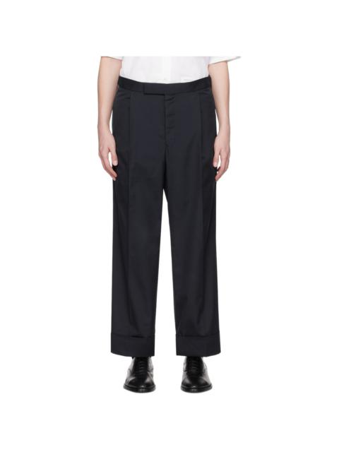 Navy Tricolor Cuff Trousers