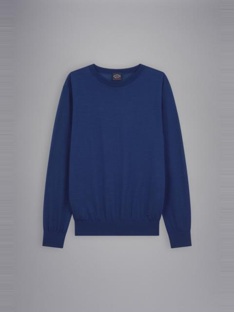 Paul & Shark WINTER SUMMER MERINO WOOL EXTRA-FINE CREW NECK