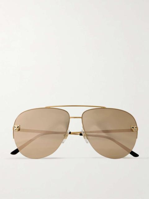 Cartier Panthère de Cartier aviator-style gold-tone sunglasses