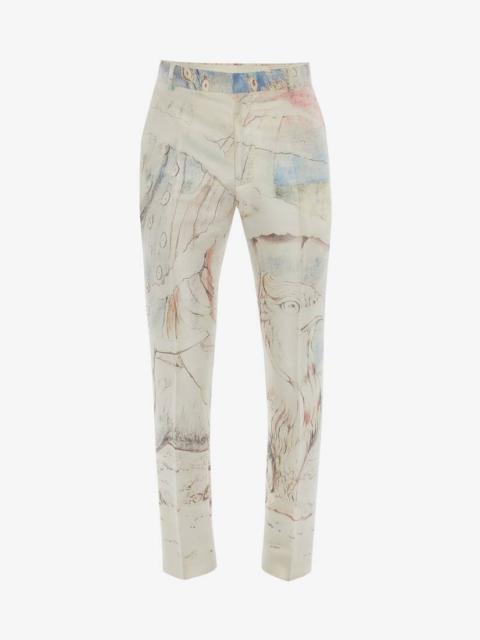 Alexander McQueen William Blake Dante Print Trousers in Multicolor