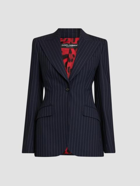 Dolce & Gabbana Women's Pinstriped Stretch Virgin-Wool Single-Breasted Blazer - Rigato