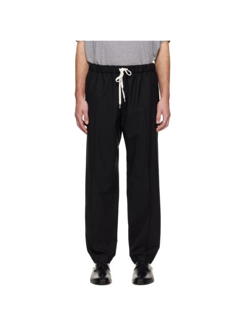 MM6 Maison Margiela Black Drawstring Trousers