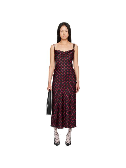 ワンピース MARINE SERRE MOON SATIN LONG SLIP DRESS Moon Printed Satin Long Slip Dress • Marine Serre