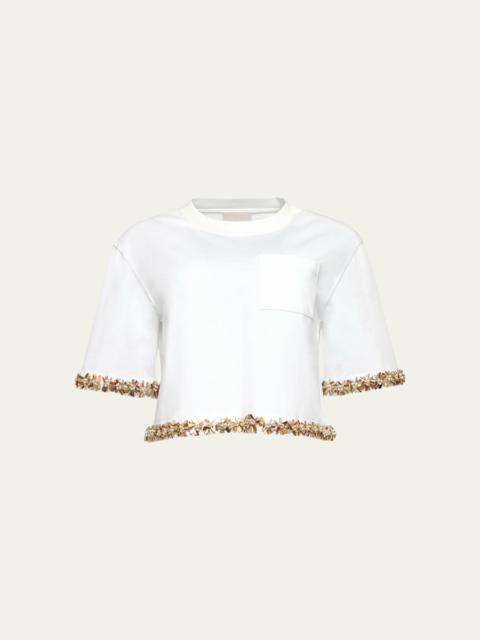 Cinq à Sept Asa Embellished Sunflare Floral Tee