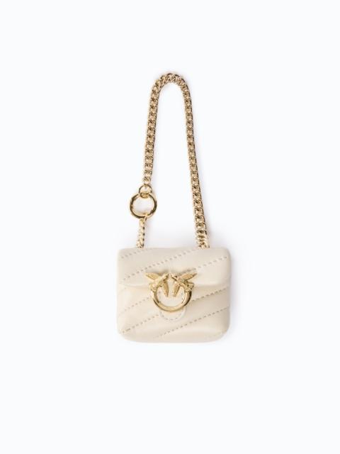 PINKO NANO LOVE BAG PUFF ACCESSORY IN NAPPA LEATHER