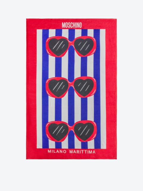 Moschino HEART SUNGLASSES BEACH TOWEL