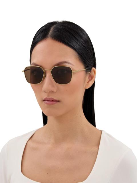 Bottega Veneta Men's Engraved Titanium Intrecciato 55MM Square Sunglasses - Bronze Brown