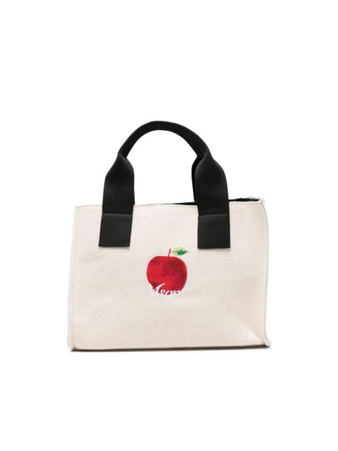 MSGM small apple embroidered tote bag