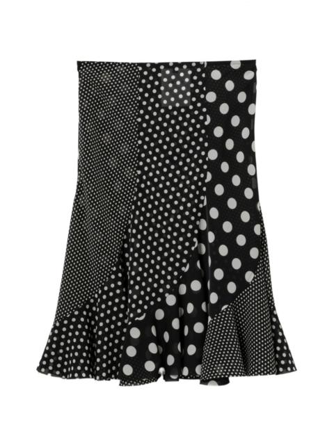 Junya Watanabe polka-dot pleated midi skirt