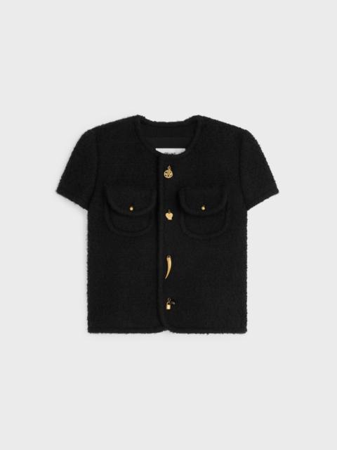 CELINE short-sleeved jacket IN cashmere and wool natté