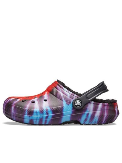 crocs Crocs Classic Tie Dye Stay Warm Cozy Crocs Sports Slippers Unisex Purple Red 206341-988