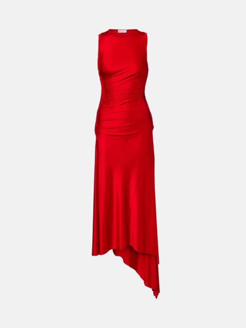 Twist ruched jersey midi dress