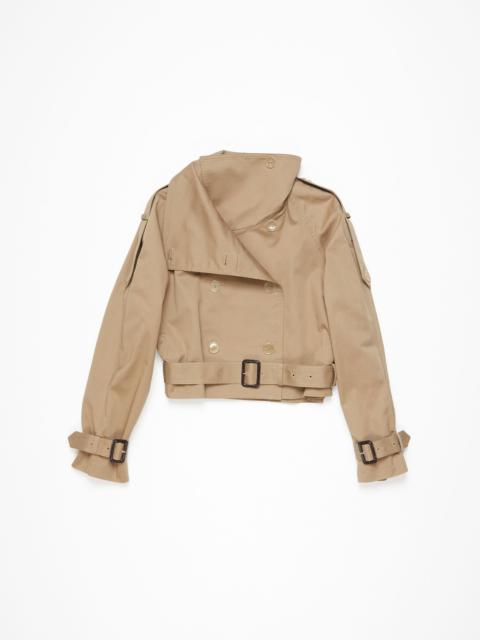 Double-breasted trench jacket - Cold beige