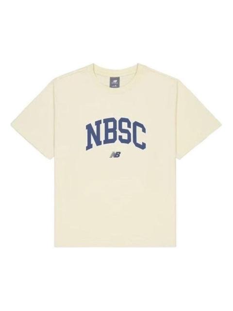 New Balance (WMNS) New Balance NBSC Cotton T-shirt 'Beige Blue' AWT42313-CAU