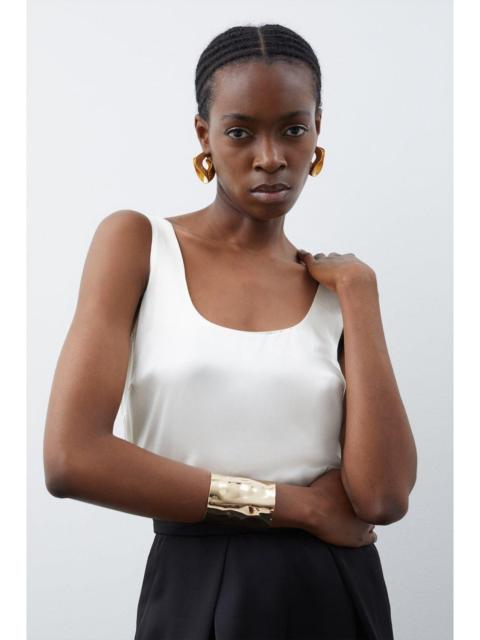 KAREN MILLEN Premium Viscose Satin Woven Cami Top
