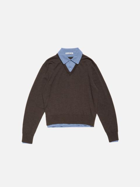 Acne Studios Layered wool knit - Brown/blue
