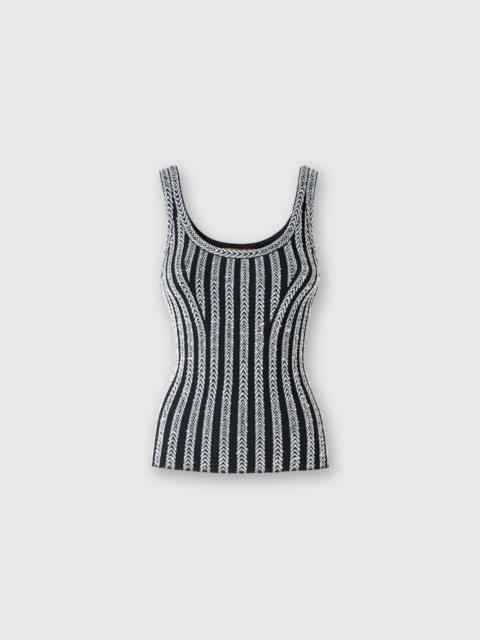 Missoni Zig zag ribbed tank top with sequins