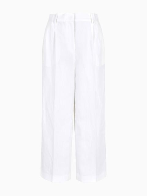 Wide-legged linen trousers