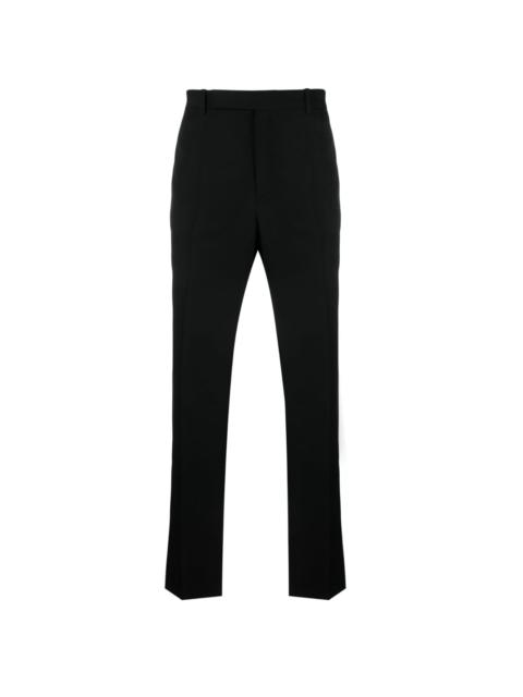 pressed-crease straight-leg trousers