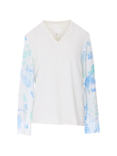 Maison Margiela floral-print V-neck T-shirt