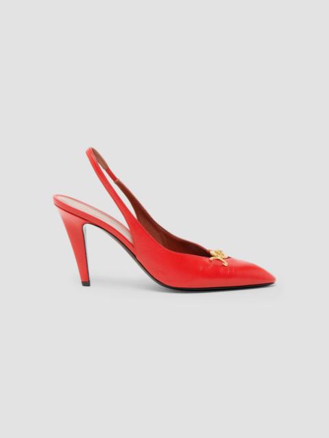 VERSACE Women's 90MM Medusa Leather Slingback Pumps - Papavero Vibrated Hot