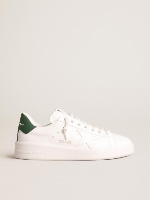 Golden Goose Purestar with white bio-based star and mat green leather heel tab