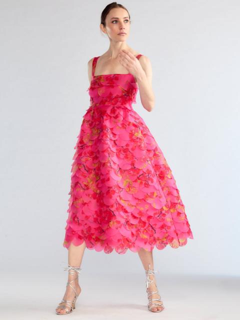 CYNTHIA ROWLEY Scalloped Petal Midi Dress