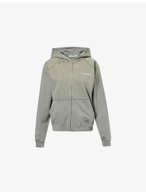 Acne Studios Mended Zip-Through Cotton-Jersey Hoody