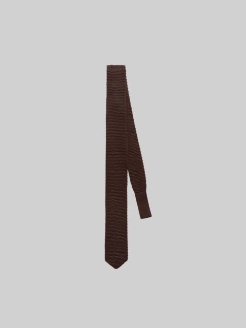 The Frankie Shop Zira Knitted Silk Tie - Brown