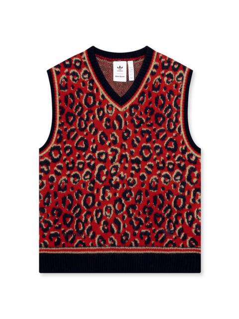adidas Originals ADIDAS ORIGINALS X WALES BONNER KNIT VEST - COLLEGIATE NAVY/MAGIC BEIGE/BETTER SCARLET