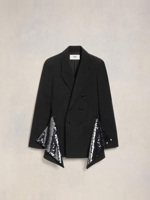 AMI Paris EMBROIDERED PEPLUM JACKET