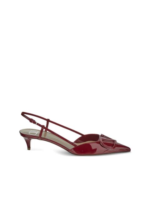 40mm VLogo patent-leather slingback pumps