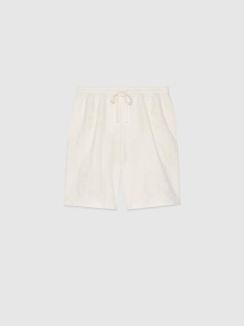 GG flocked print cotton shorts