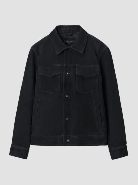 rag & bone Men's Suede Trucker Jacket - Navy