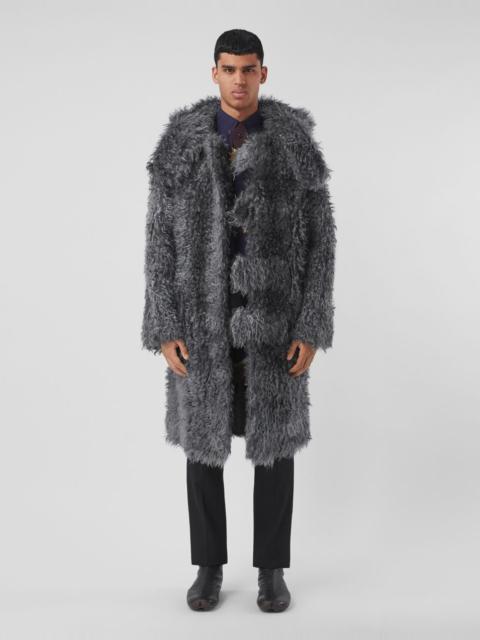 Hare Detail Mohair Blend Duffle Coat