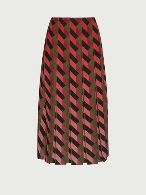 FERRAGAMO DÉGRADÉ SILK SKIRT