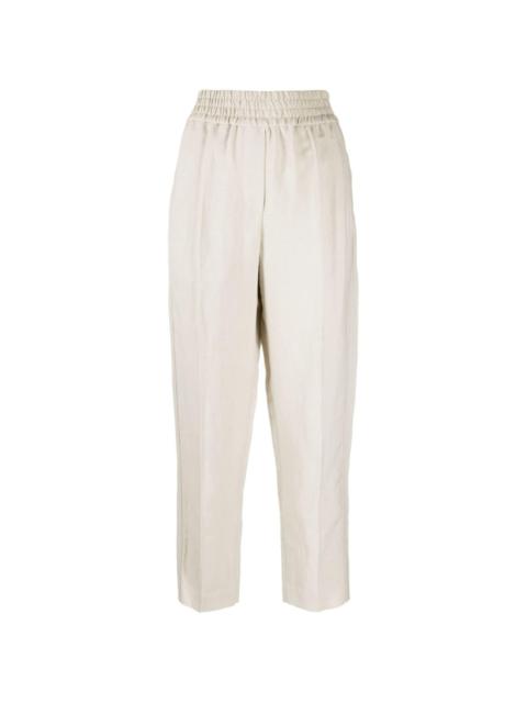 Brunello Cucinelli elasticated-waist cropped trousers