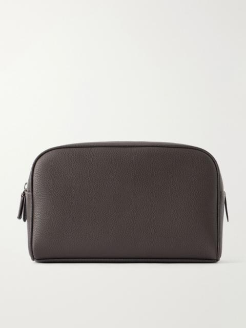 GEORGE CLEVERLEY Full-Grain Leather Wash Bag Brown