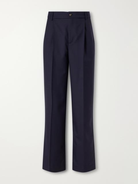 DE BONNE FACTURE Grandad Wide-Leg Virgin Wool Trousers