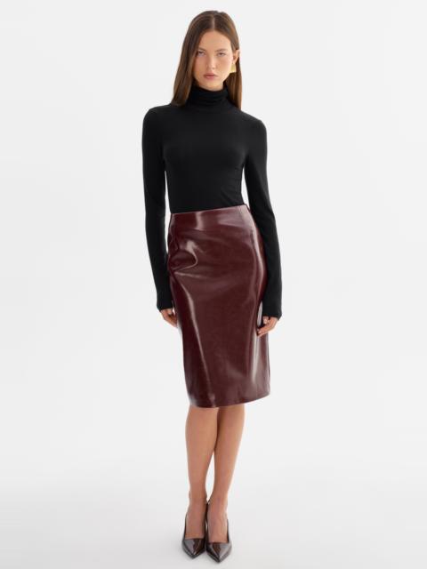 LAMARQUE GEORGIA | Faux Patent Leather Pencil Skirt