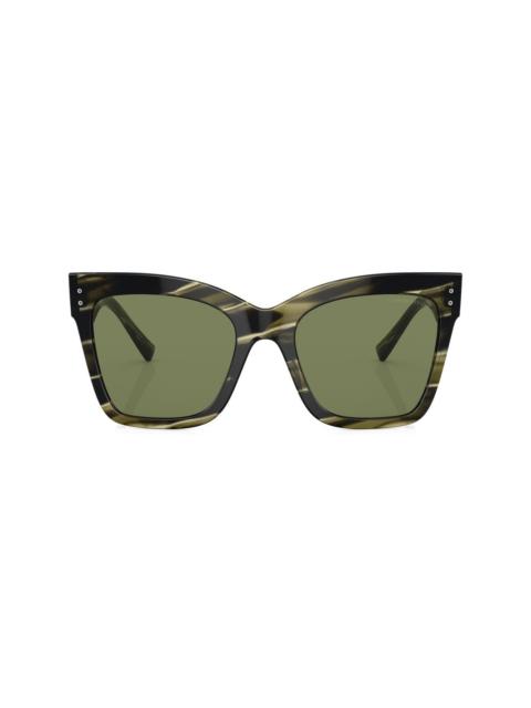 GIORGIO ARMANI logo-print square-frame sunglasses