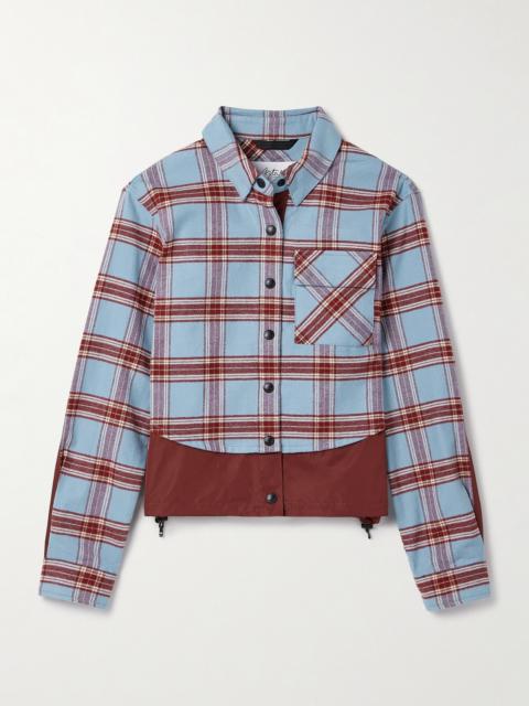 Aztech Mountain Loge Peak Shell-trimmed Checked Cotton-flannel Shirt