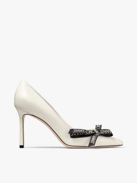 Romy 85
Latte Nappa Leather Pumps with Jimmy Choo Bow