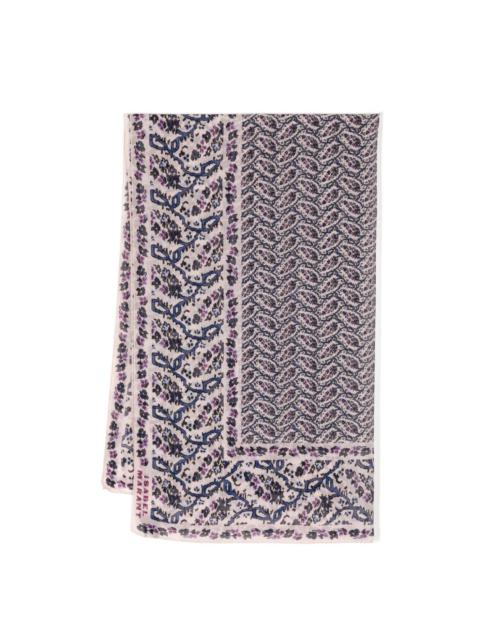 graphic-print cotton-blend scarf