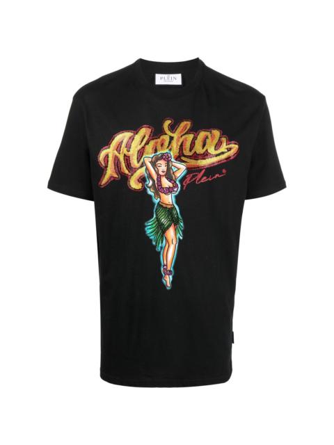 PHILIPP PLEIN Hawaii embellished short-sleeve T-shirt