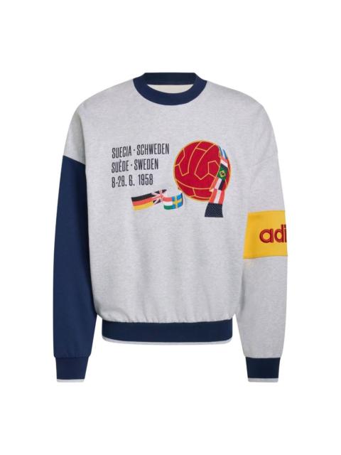 adidas (WMNS) Sweden FIFA World Cup 2026 Crew Sweatshirt 'Light Grey Heather Night Indigo Bold Gold' KD7771