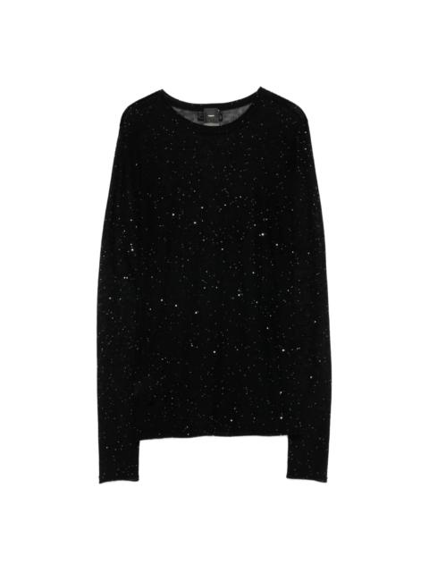 PINKO glitter-embellished long-sleeve top