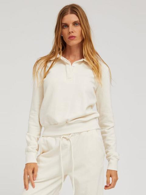 SPRWMN COTTON TERRY POLO SWEATSHIRT