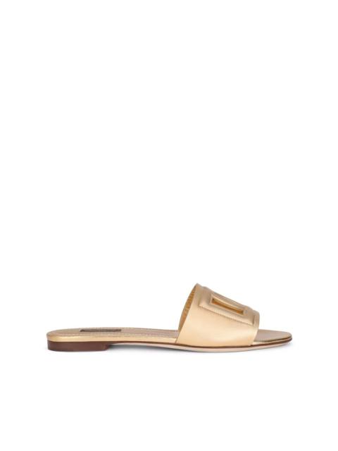 Dolce & Gabbana DG logo leather slides